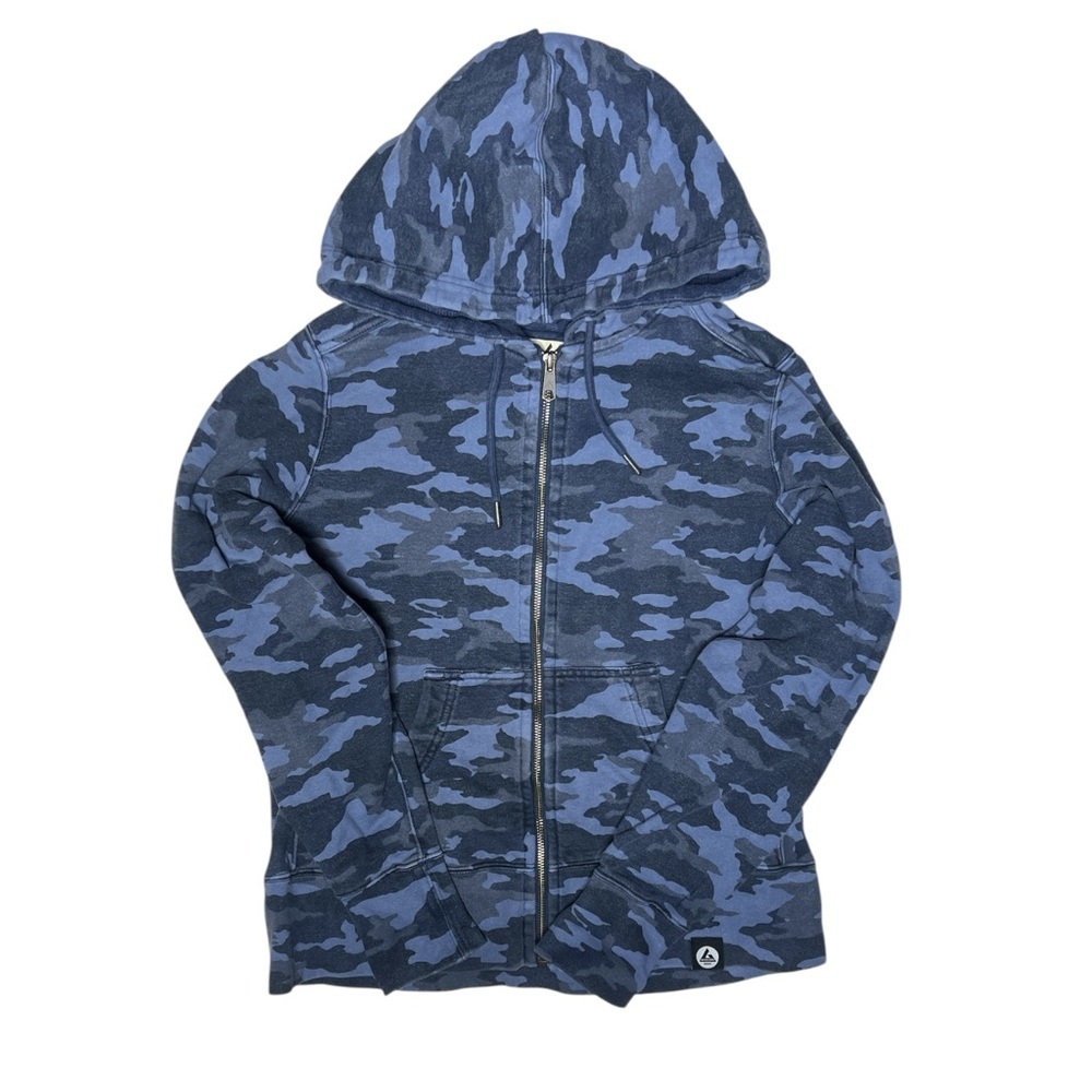 American Giant Blue Camo Heavyweight Zip Hoodie 100% Cotton Women’s Small